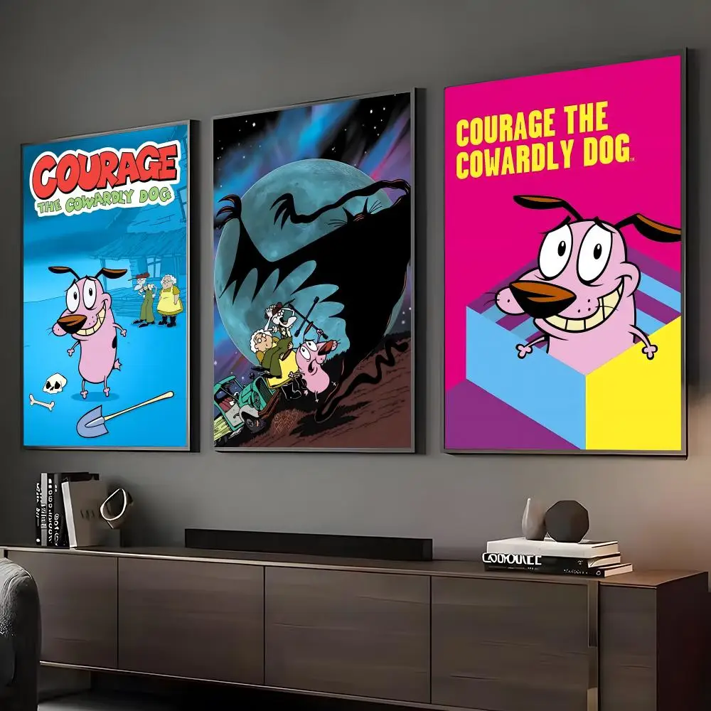 Peinture C-Courage The Cowardly Dog, calligraphie, art mural HD, imperméable, pour la maison, le salon, la chambre à coucher, le bar, peintures décoratives