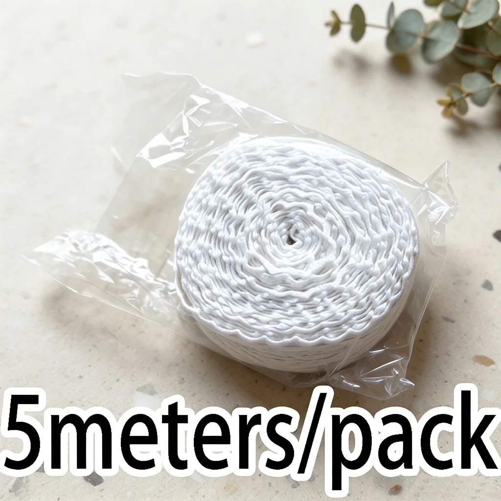 (5Meter/roll) White Cotton Embroidered Lace Net Ribbons Fabric Trim  Decorate DIY Sewing Handmade Craft Materials Ribbons