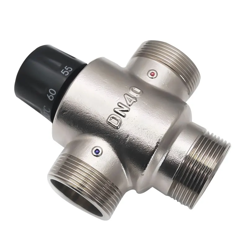 All-copper 2-inch engineering pipeline thermostatic valve bathroom large-flow thermostatic mixing valve 1.5-inch DN40 temperatur