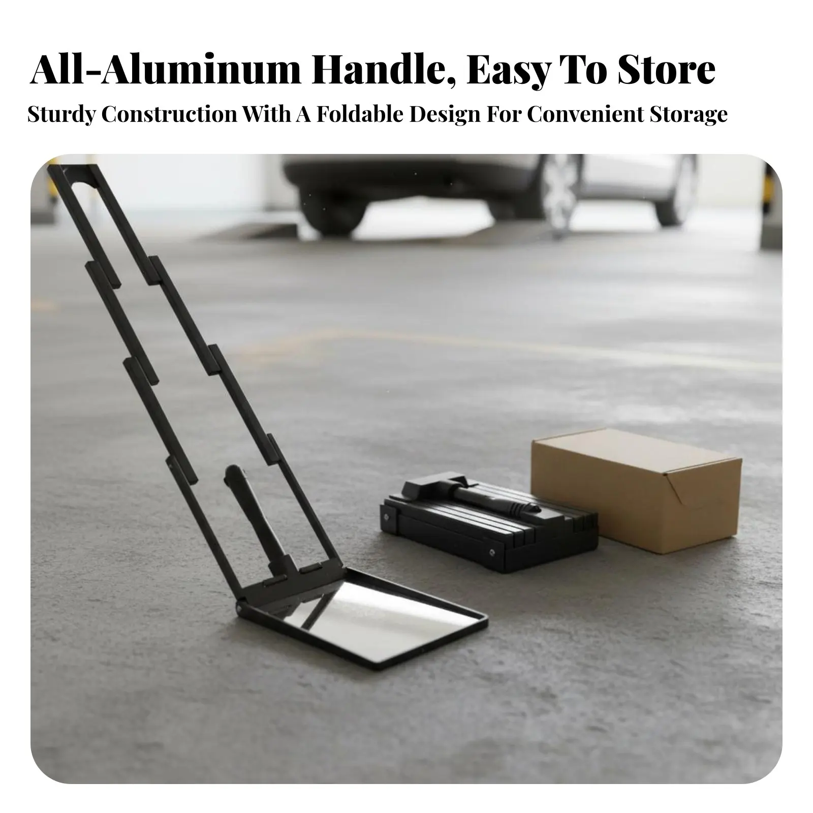 Under Vehicle Inspection Mirror 180-Degree Adjustable Telescopic Undercarriage Mirror 2x Magnification Illuminating Lamp