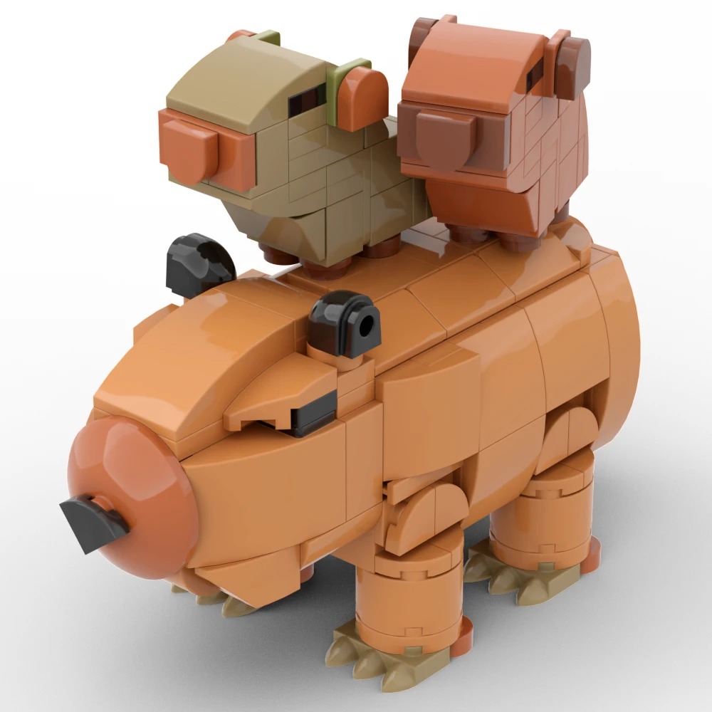 Bloques de construcción MOC 3 en 1 para niños, juguete de ladrillos de animales creativos, modelo Capybara, clásico hidrochoerus hidrochaeris Nerdy, regalo para niños