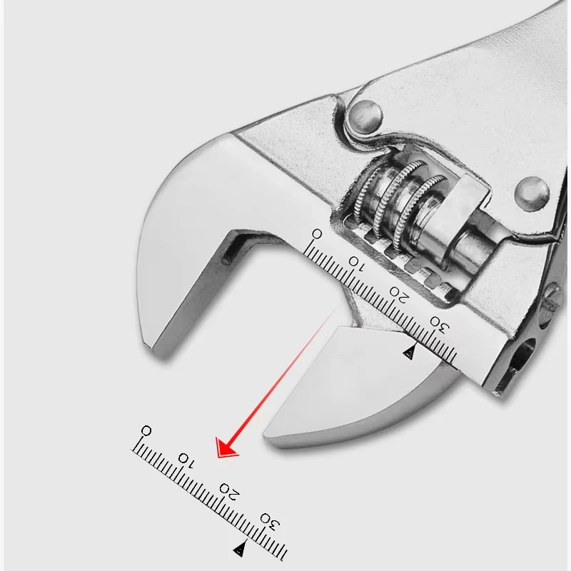 

1 шт., регулируемый ключ с храповым механизмом, 8-дюймовый 10-дюймовый гаечный ключ с изображением обезьяны, большой открывающийся ключ для бытового ремонта, многофункциональный инструмент