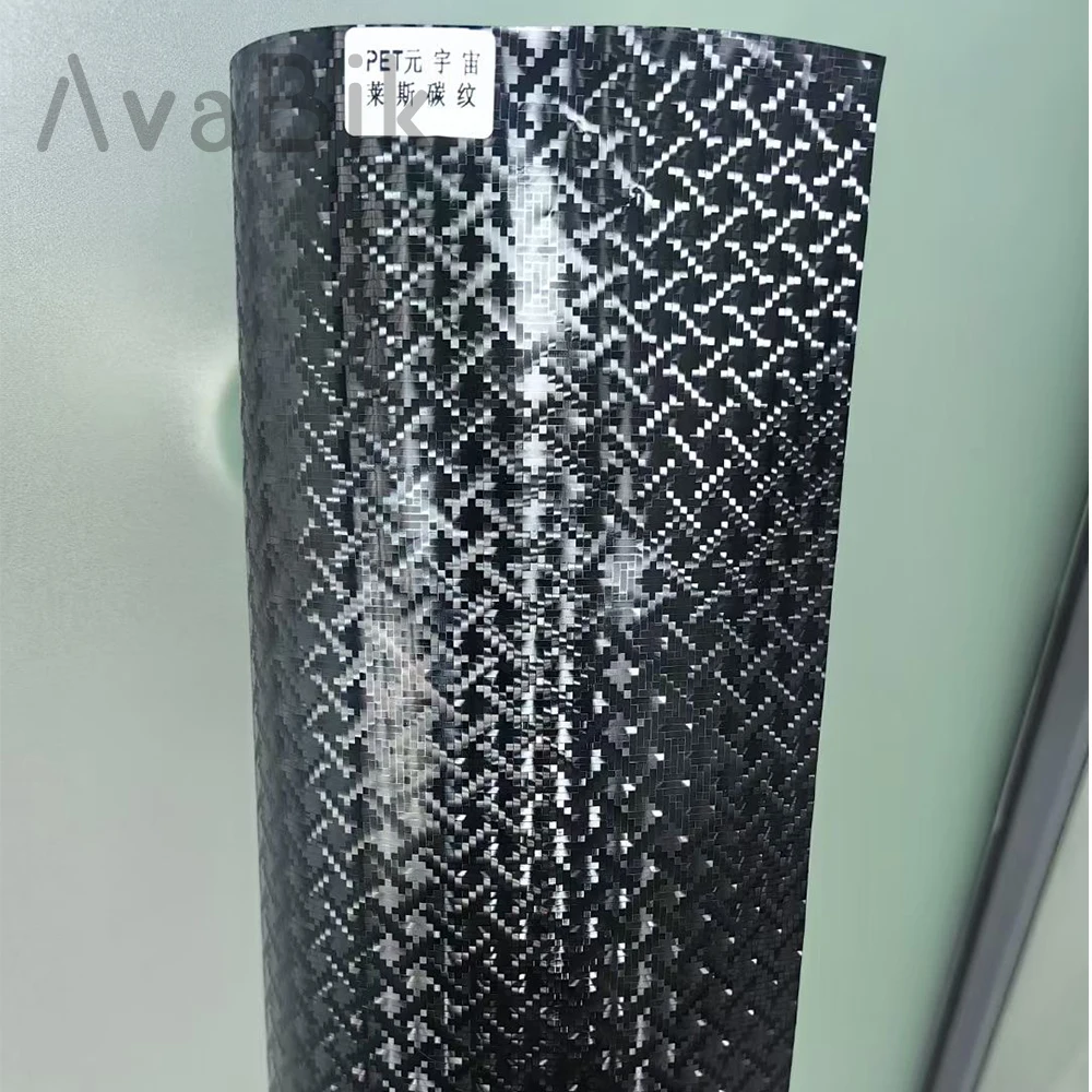 ل رولز رويس PET مزورة ألياف الكربون الفينيل فيلم سيارة التفاف ملصقات المضادة للخدش غطاء الهواء الإصدار ذاتية اللصق سيارة التفاف احباط #5