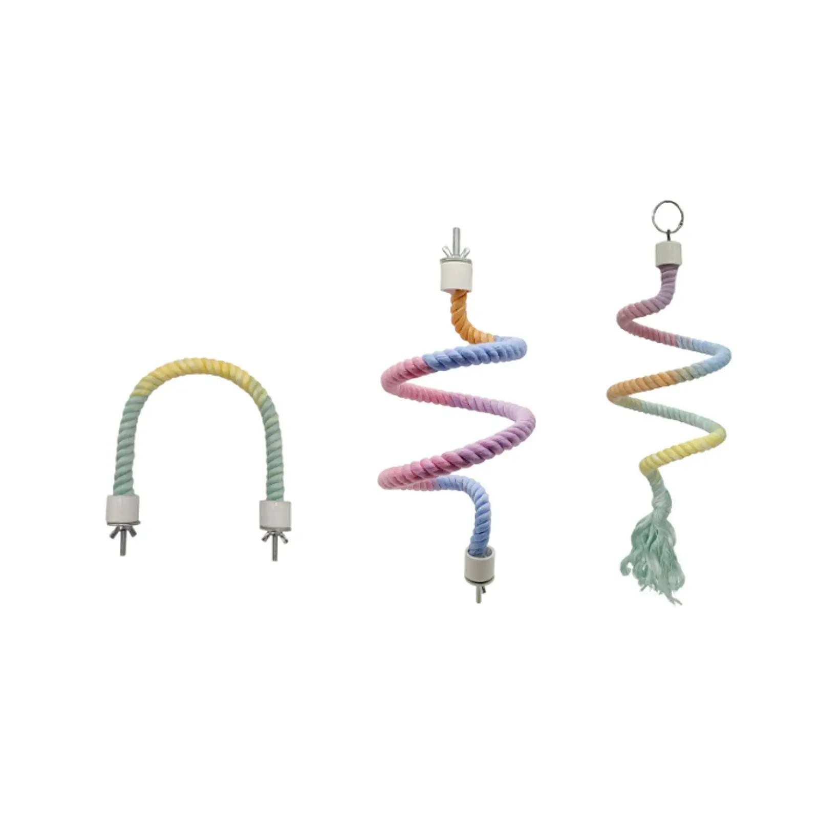 Bird Rope Perch Parrot Swing Rope Standing Chewing Cage Toy for Cockatiels Conures Budgies Finches Small to Regular Size Birds