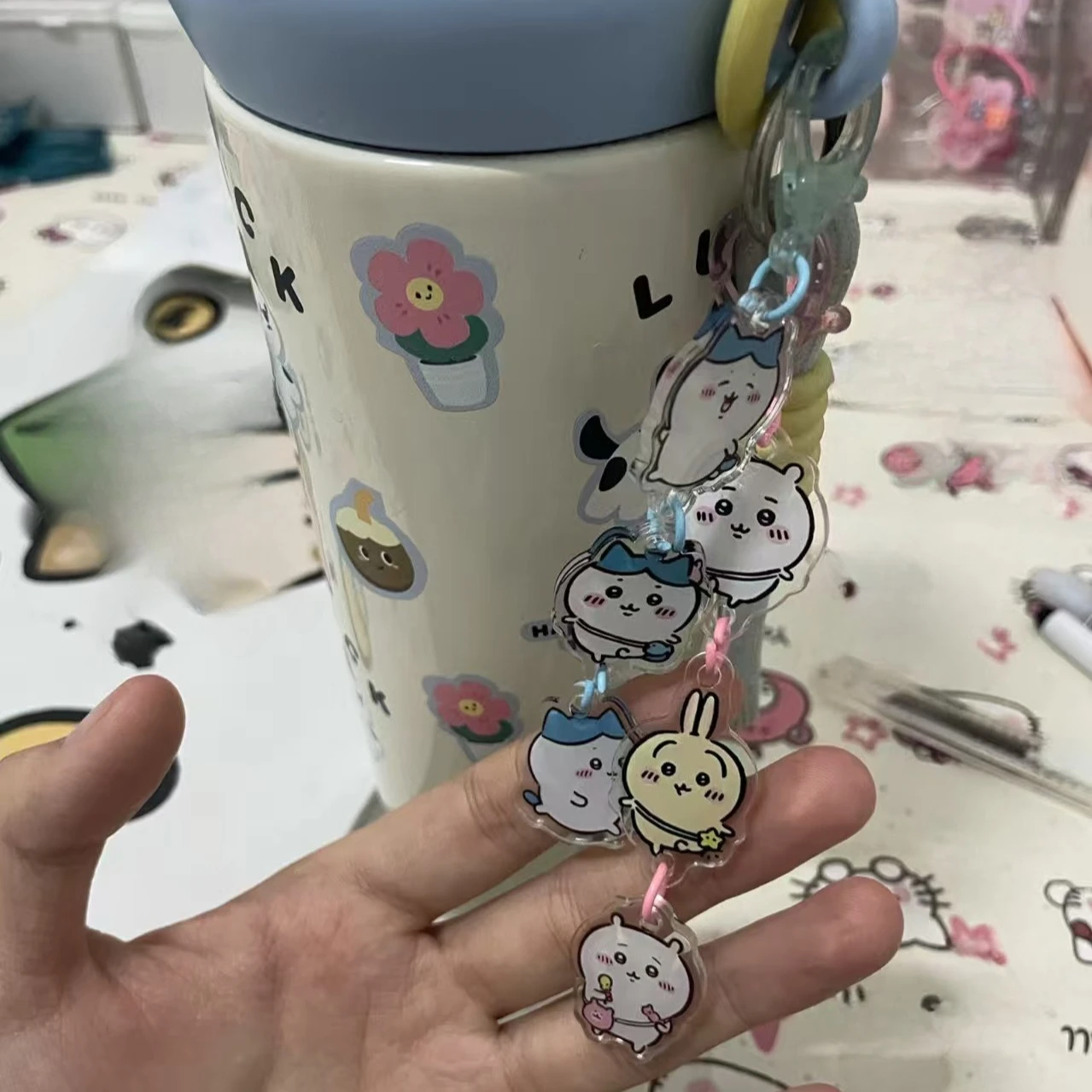 

Kawaii Usagi Anime Keychain Hachiware Backpack Pendant Creative Keyring Chiisakute Birthday Gifts Toy DIY Deco