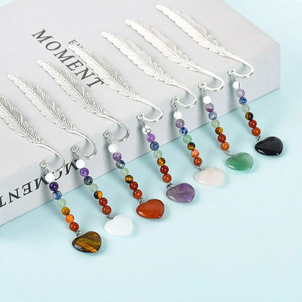 Multi Style Creative Bookmark Tower Book Mark Healing Stone Crystal Beads Paper Clip Children's Gift Stationery Student