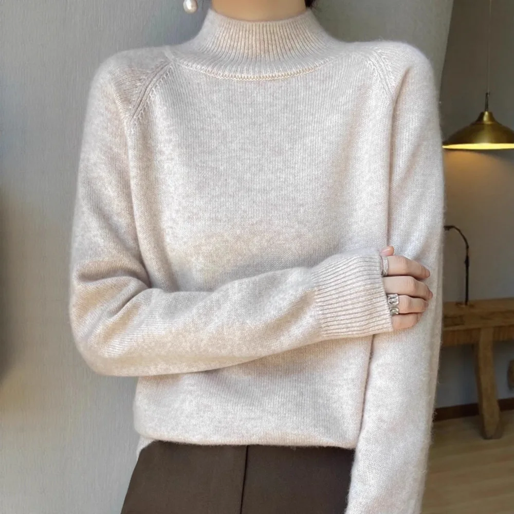 

Half Turtleneck Sweater Base Shirt For Women, Autumn Winter 2025 New Design, Slimming And Stylish Inner Wear, Mid-Neck Knitted