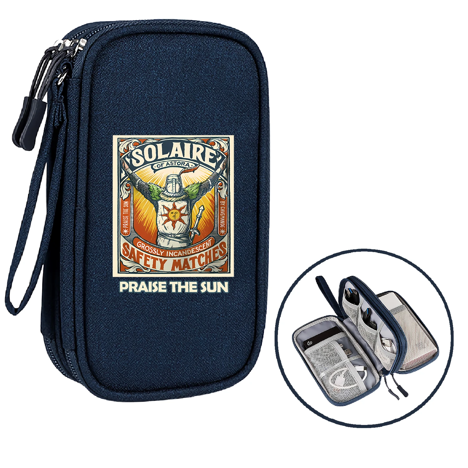 Game Dark Souls Cartoon Digital Accessories Storage Bag for Power Bank USB Flash Hard Disk Ukey Shield Headphone Data Cable