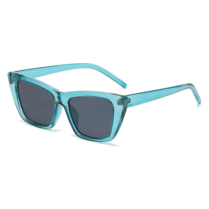 Frauen Katzenauge Sonnenbrille Mode quadratische Sonnenbrille hochwertige minimalist ische Gelee Farbe Design Brillen uv400