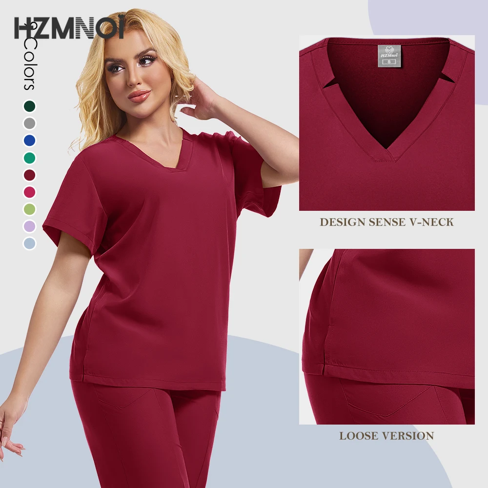 HZMNOI New Operating Room Short Sleeve Hand Washing Suit Women's Jacket Work Clothes Nurses' Uniform Doctor Operating Gown Suit