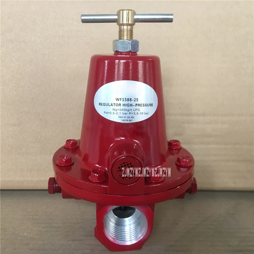 

WF1588-25 Gas Pressure Gauge Regulator Aluminum Alloy Gas Pressure Reducing Valve Gas Pressure Reducer DN25 16kgf/cm² 200kg/h