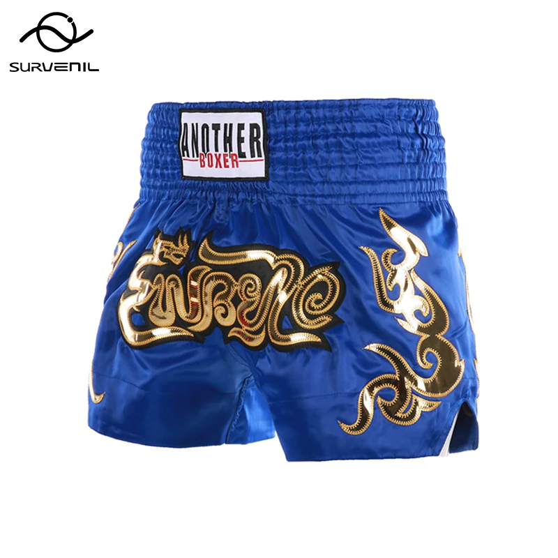 Pantalones cortos de Muay Thai Respirable Pantalones cortos de boxeo tailandés Mujer Hombre Niño Artes marciales MMA Thaiboxing Grappling Kickboxing