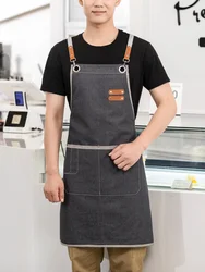 Apron Kitchen Man Wear to Work Chef Waitress Overalls Korean Food Service Clothing Fartuch Kuchenny Long tablier cuisine homme