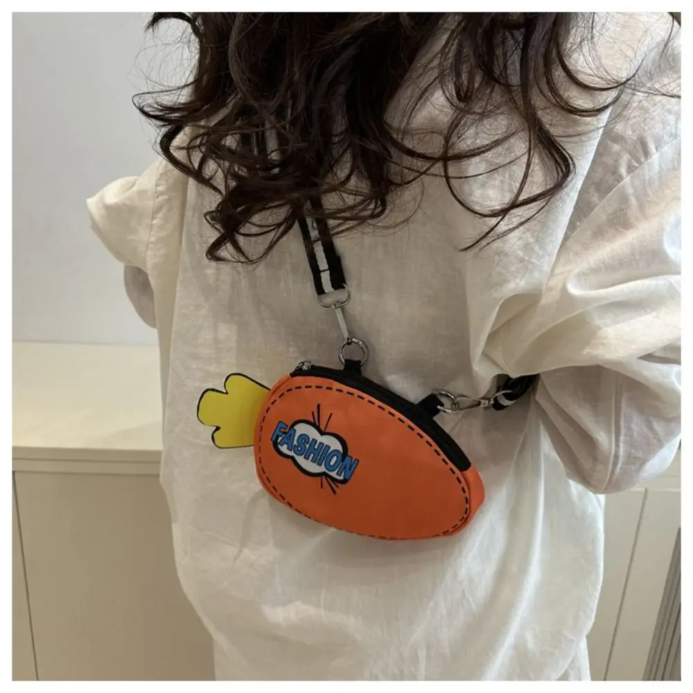 

Portable Canvas 2D Anime Tote Bag Detachable Nylon Carrot Bag Large Capacity All-match Comic Shoulder Bag School