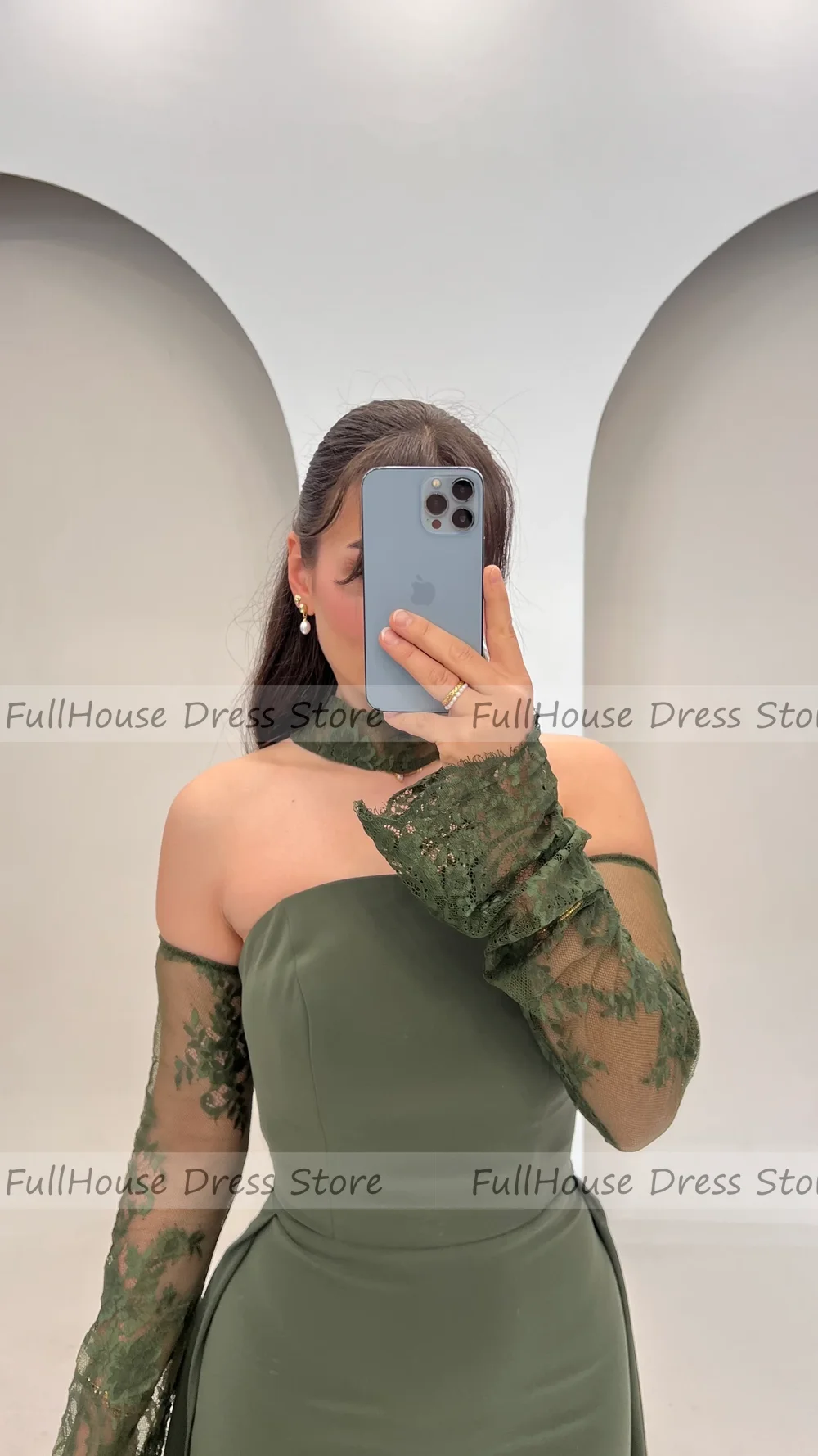 Nach Maß, bezauberndes U-Boot-Kragen, 3/4-Ärmel, Spitze, Hochzeitskleid, Etuikleid, sexy, rückenfrei, bodenlanges Abendkleid mit Schleppe