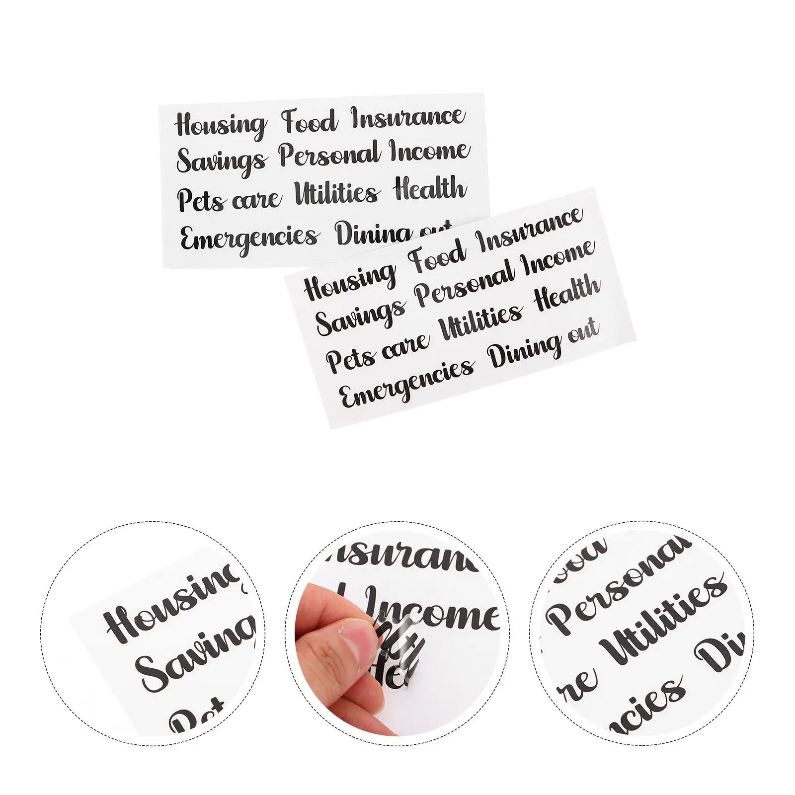 50Pcs Cash Envelope Stickers Waterproof Letter Labels Self Adhesive Budget Binder Labels Budget Planner Accessories Money Saving