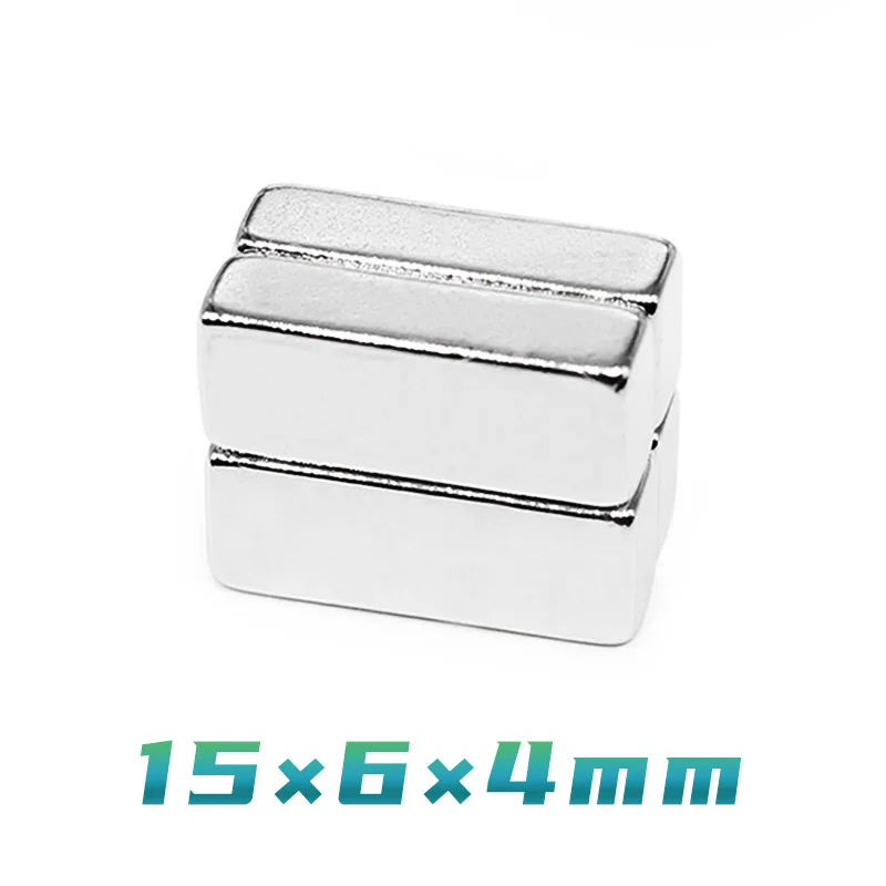 10/20/30/50/100/200PCS 15x6x4mm Quadrate Super Powerful Strong Magnetic Magnets N35 Block 15x6x4 mm  Permanent NdFeB Magnet