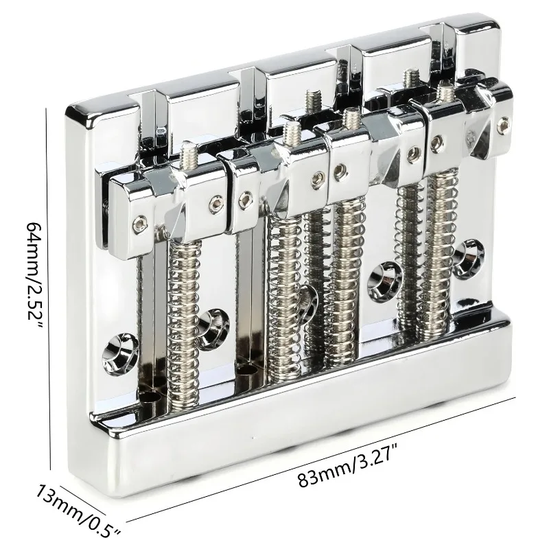 Fanta HiMass Bass Bridge - 4-String Professional Draw Plate Assembly for Bass Instrument Modification