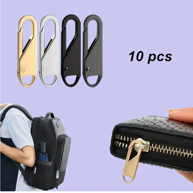 10Pcs Zipper Slider Puller Instant Zipper Repair Bag kit Replacement Bad Buckle Travel Bag Suitcase Zipper Head DIY Sewing Craft
