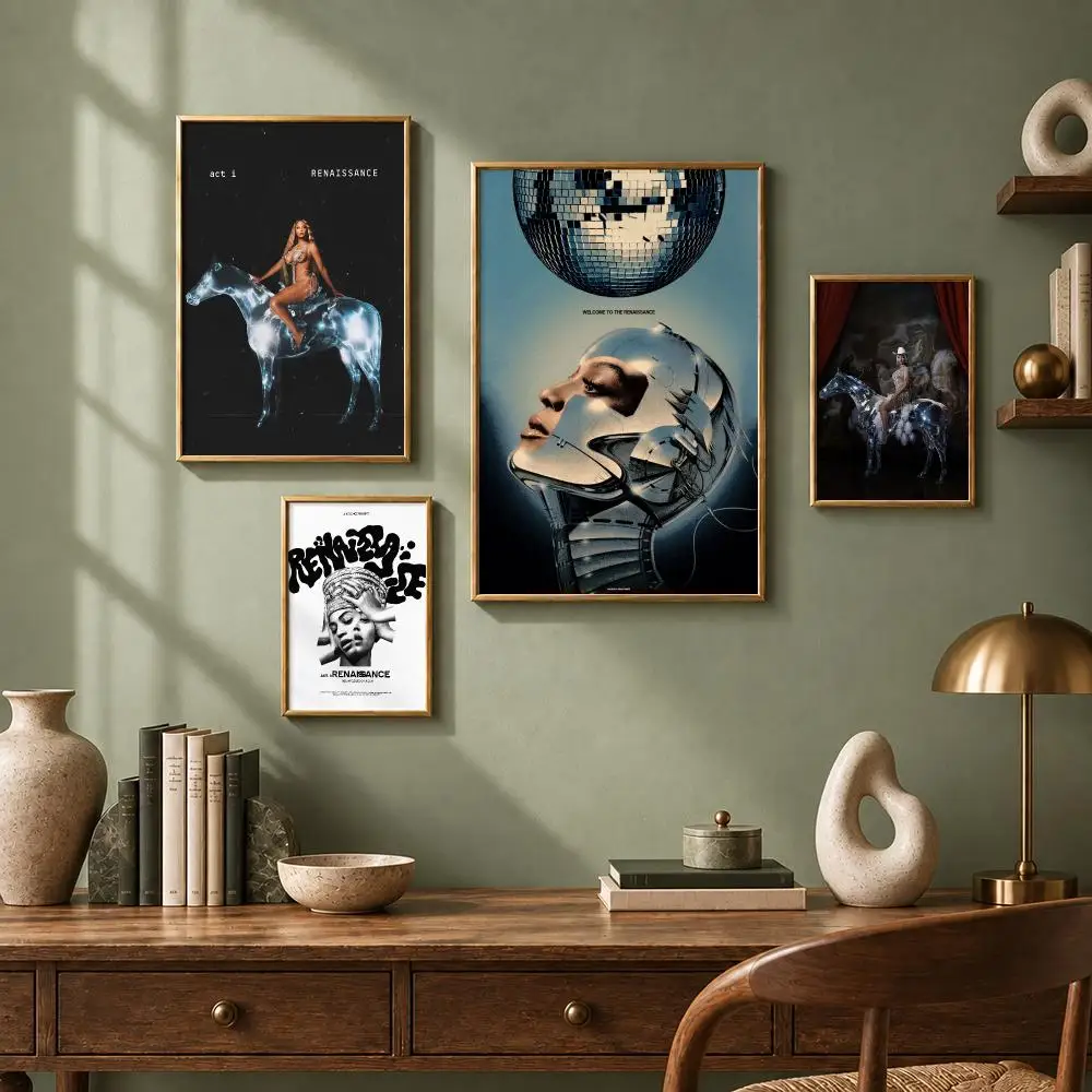 Iconic Singer B-BeyoncéS Poster HD Self-Adhesive No Residue After Removal Ideal for All Kinds of Wall Decor