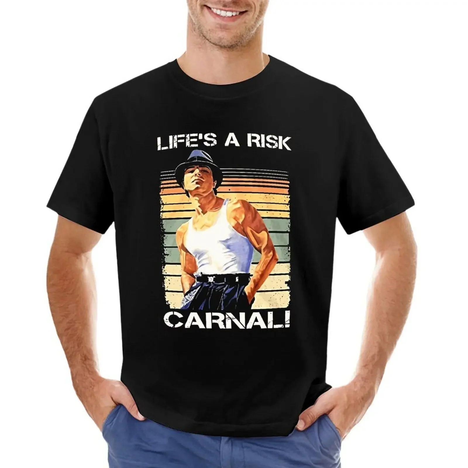 Life's A Risk and Carnal! Rad Men's Short-Sleeve T-Shirt Casual Crewneck  Tee