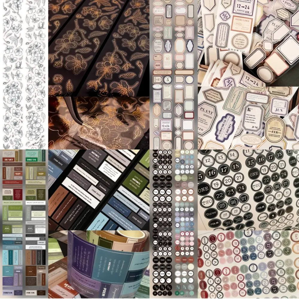 

Typewriter Quote & Gold Foil Label Collection PET Washi Tape Sticker Roll