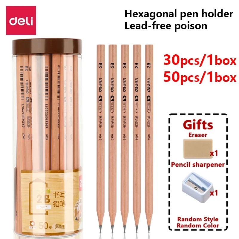 

Deli 2b/Hb Hexagonal Pencil High Quality Logs Lead-Free Correction Grip Posture Exam Specific Office School Stationery Supplies