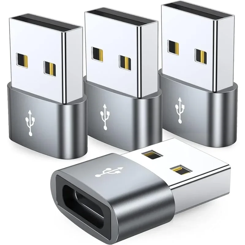 4er-Pack USB-C-Buchse auf USB-Stecker-Adapter, Typ-C-auf-USB-A-Ladekabel-Konverter, kompatibel mit iPhone, iPad, Samsung Galaxy, Pixel