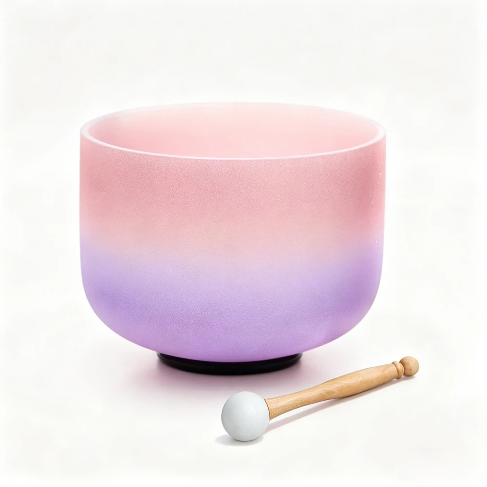 Star Linkup10inch 432hz/440hz Colors Purple Crystal Singing Bowl Sound Bath Bowl for Energy Healing with Rubber Mallet