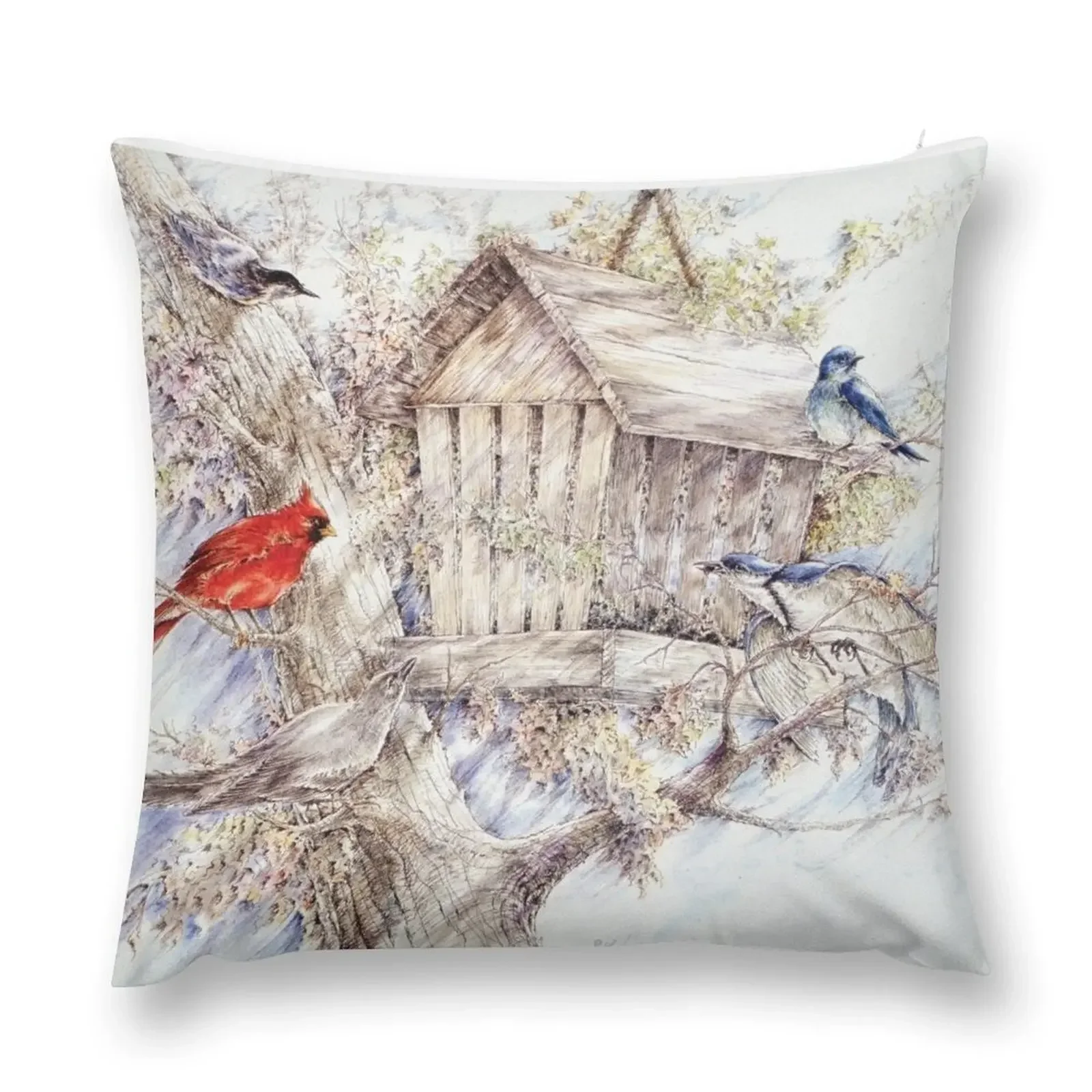 Huddled Around the Feeder Throw Pillow Rectangular Cushion Cover Ornamental Pillow Decorative Pillow Covers For Sofa