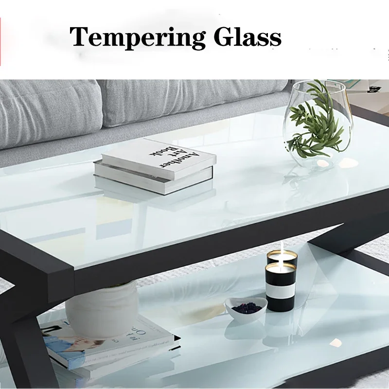 Black Living Room Coffee Table Auxiliary Glass Lounge Floor Luxury Design Coffee Table Nordic Zigon Sehpa Home Furniture CJ011