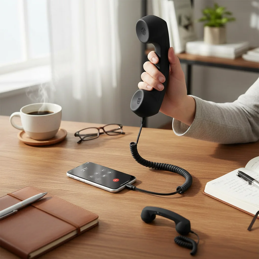 New with Microphone Phone Handset Type-C Telephone Style Landline Handle Receiver Tangle Free Wire Telephone Handset