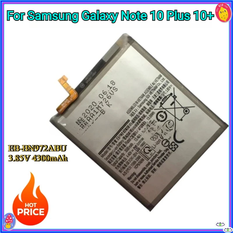 

New Replacement battery For Samsung Galaxy Note 10 Plus 10+ SM-N975F SM-N975DS Batteria EB-BN972ABU 4300mAh