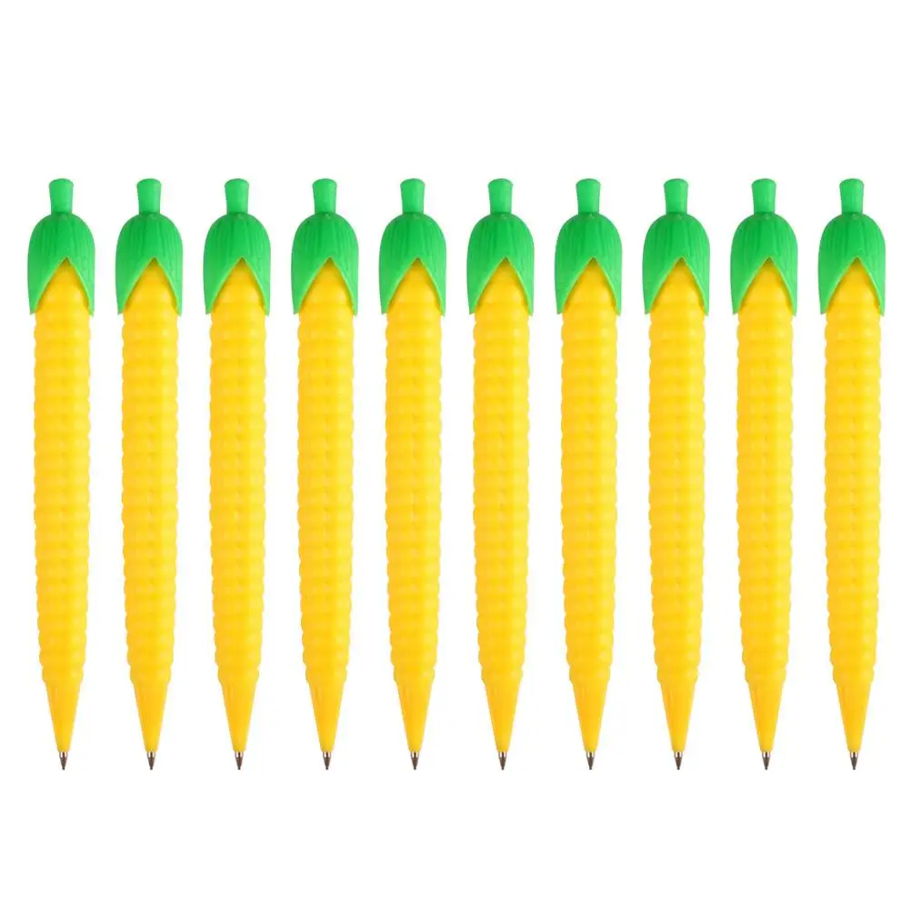 

10 Pcs Corn Mechanical Pencils Cute Cartoon Kids Household Plastic Portable 0.5mm Refillable Smooth Writing