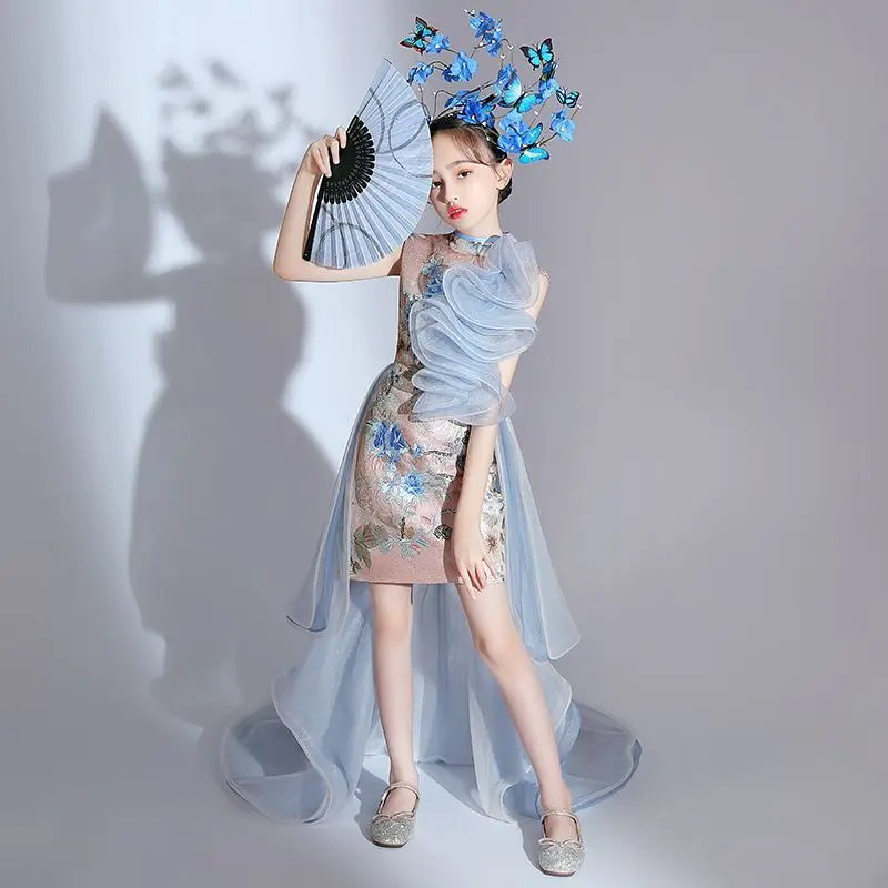 

Kids Christmas Dress for Girls Children Birthday Party Ball Gowns Princess Prom Evening Dresses Long Luxury Formal Gala Costume
