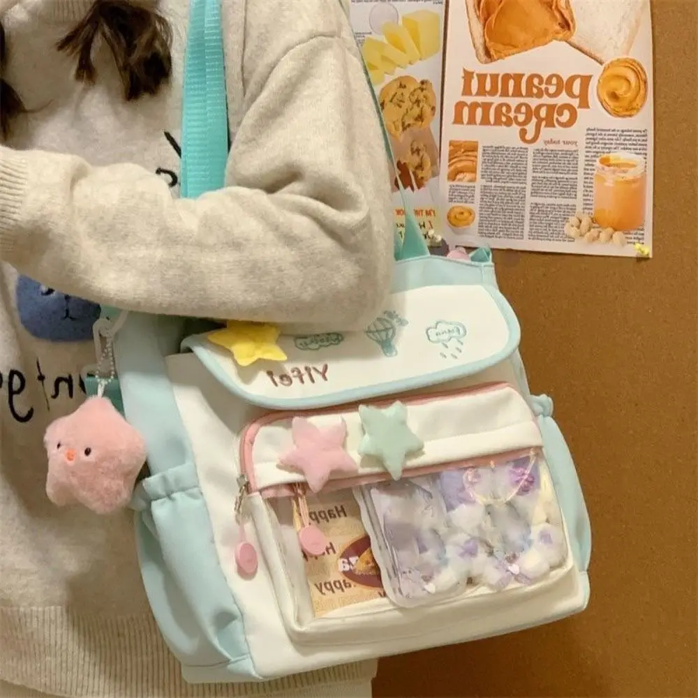 

Large Capacity Shoulder Ita Bag Sweet Preppy Style Student Crossbody Bag Kawaii Harajuku Style Y2K Anime Display Bag School