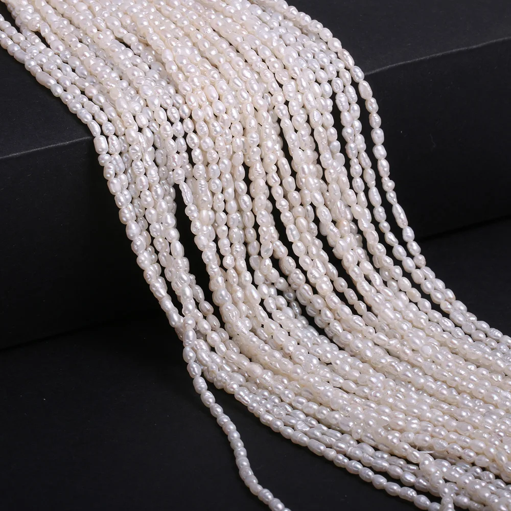 2-2.5mm AAA Delicate Rice Shaped Pearl High Quality Natural Freshwater Pearls Loose Spacer Beads for Jewelry Making DIY Necklace