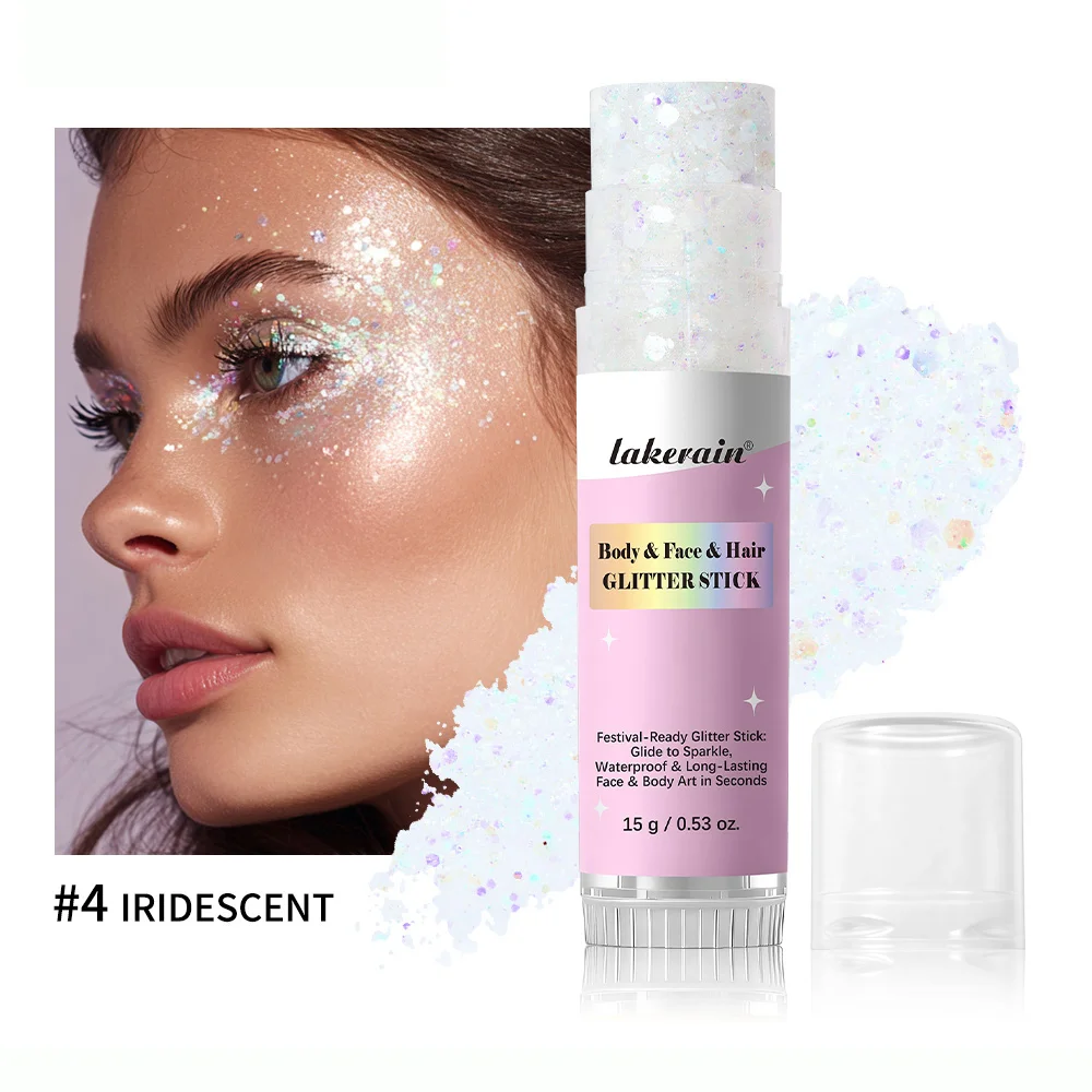 Lakerain Sparkling Gel Highlighter Stick Glanzende Sequin Body & Gezichtsmake-up Glittergel voor Lichaam en Gezicht