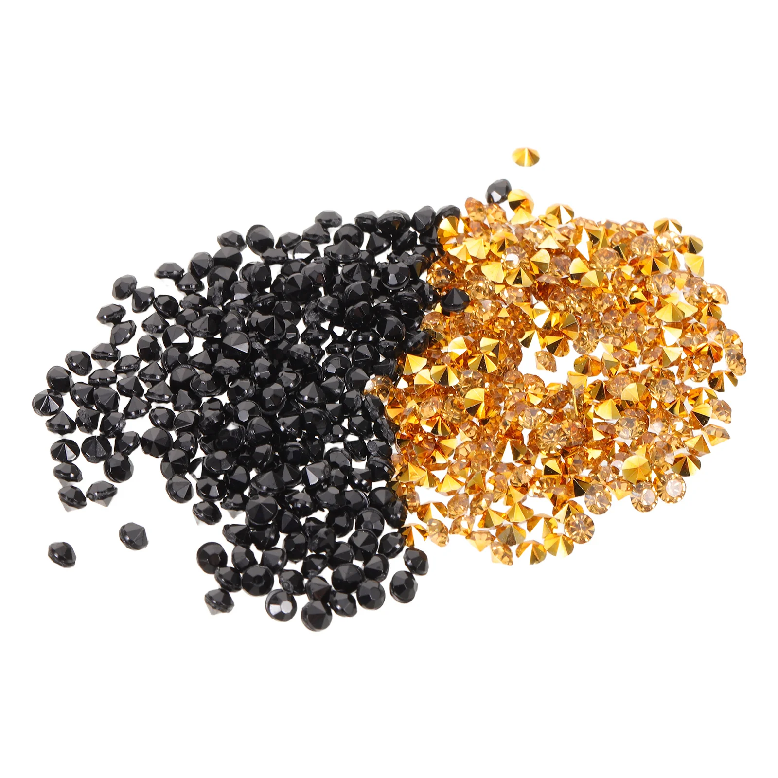 

2Pack Decorative Drills Gold Black Acrylic Diamonds for Crafting Nail Art Shoes Embellishment Home Decor Holiday Party Confetti