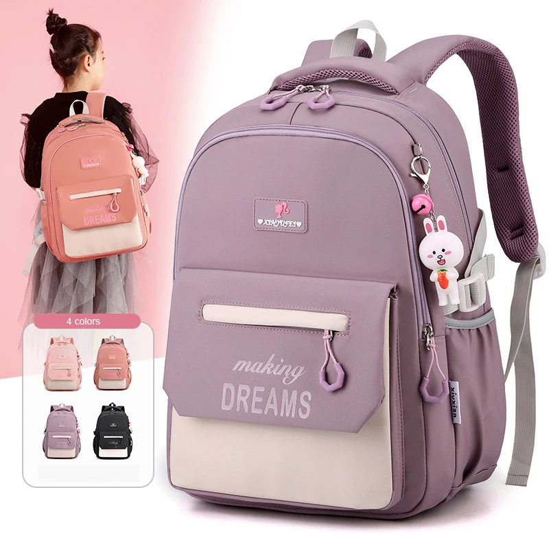 

Backpack for Girls Primary School Student Bag 8-14 Years Children Pink Bookbag Kids Satchels Teenagers Knapsack Mochila Femenina