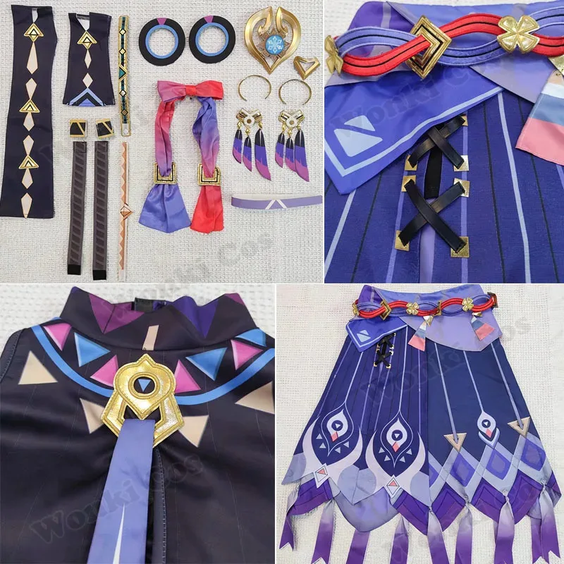 Citlali コスプレ衣装ピンクかつら髪女性のためのドレスゲームインパクトロールプレイカーニバルパーティー衣装