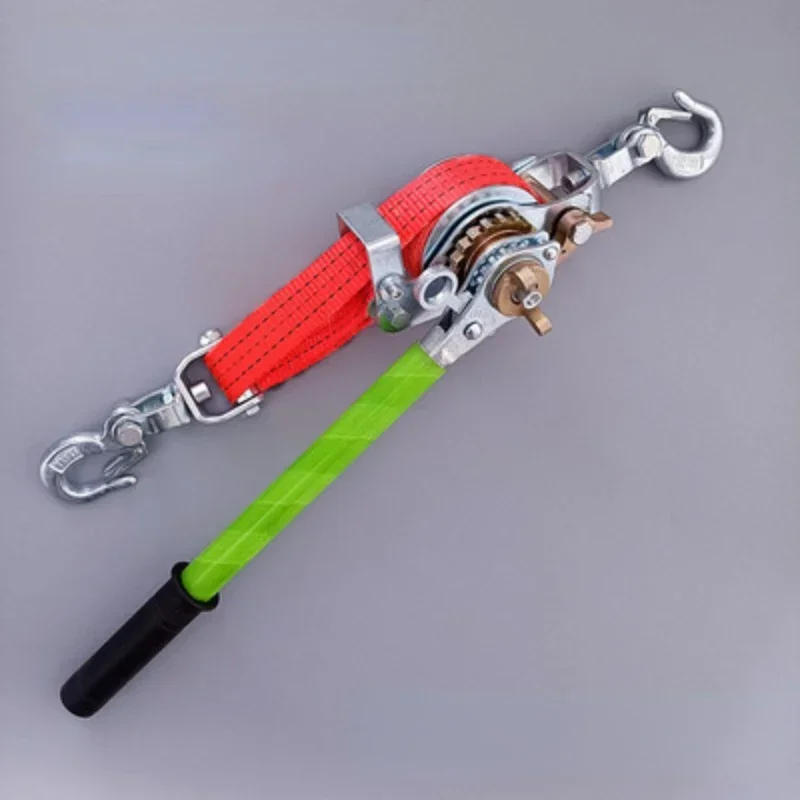 2 Ton 2 Meters Ratchet Hand Puller with Webbing Strap Wire Cable tightener Tightening Tool Crank Puller