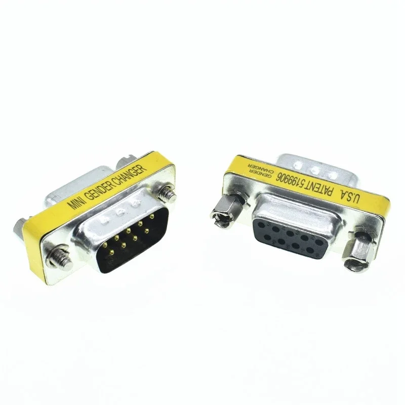 DB9 9Pin D-Sub Connectors Mini Gender Changer Adapter RS232 Serial Connector Male To Male Female To Female Female To Male
