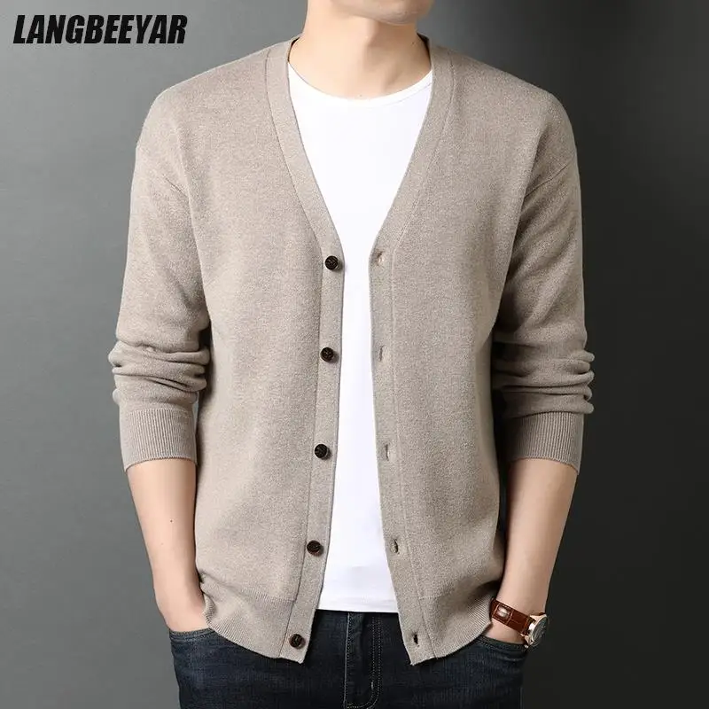 

Top Grade Wool 5% New Brand Designer Fashion Knit Korean Style Cardigan Men Sweater Casual Coats Solid Jacket Mens Clothes