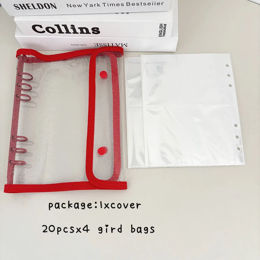 SKYSONIC A5-Ordner mit doppelter Schnalle, 10 Stück Nachfüllhüllen, Taschen, DIY-Fotosammelbuch für lose Blätter, Kpop-Organizer-Halter – Detail 24