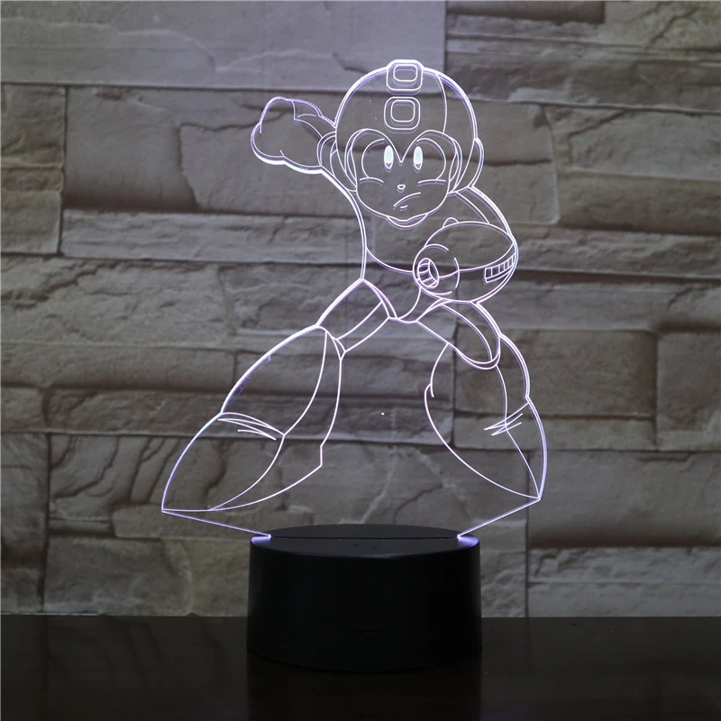 Megaman ROCKMAN 3d Led Lamp For Bedroom Manga Night Lights Anime Action Figure Room Decor Cute Children's Gift Luces