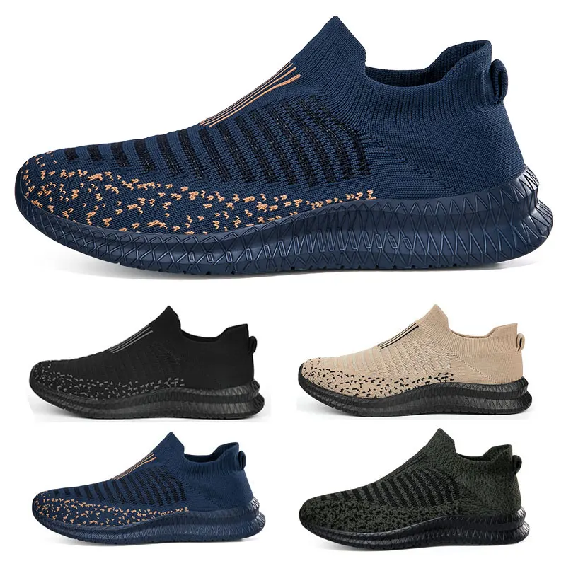 

Men Sneakers Low Top Casual Shoes Breathable Soft Sole Mesh Sock Shoes Summer Outdoor Running Shoes Slip on Size 39-48