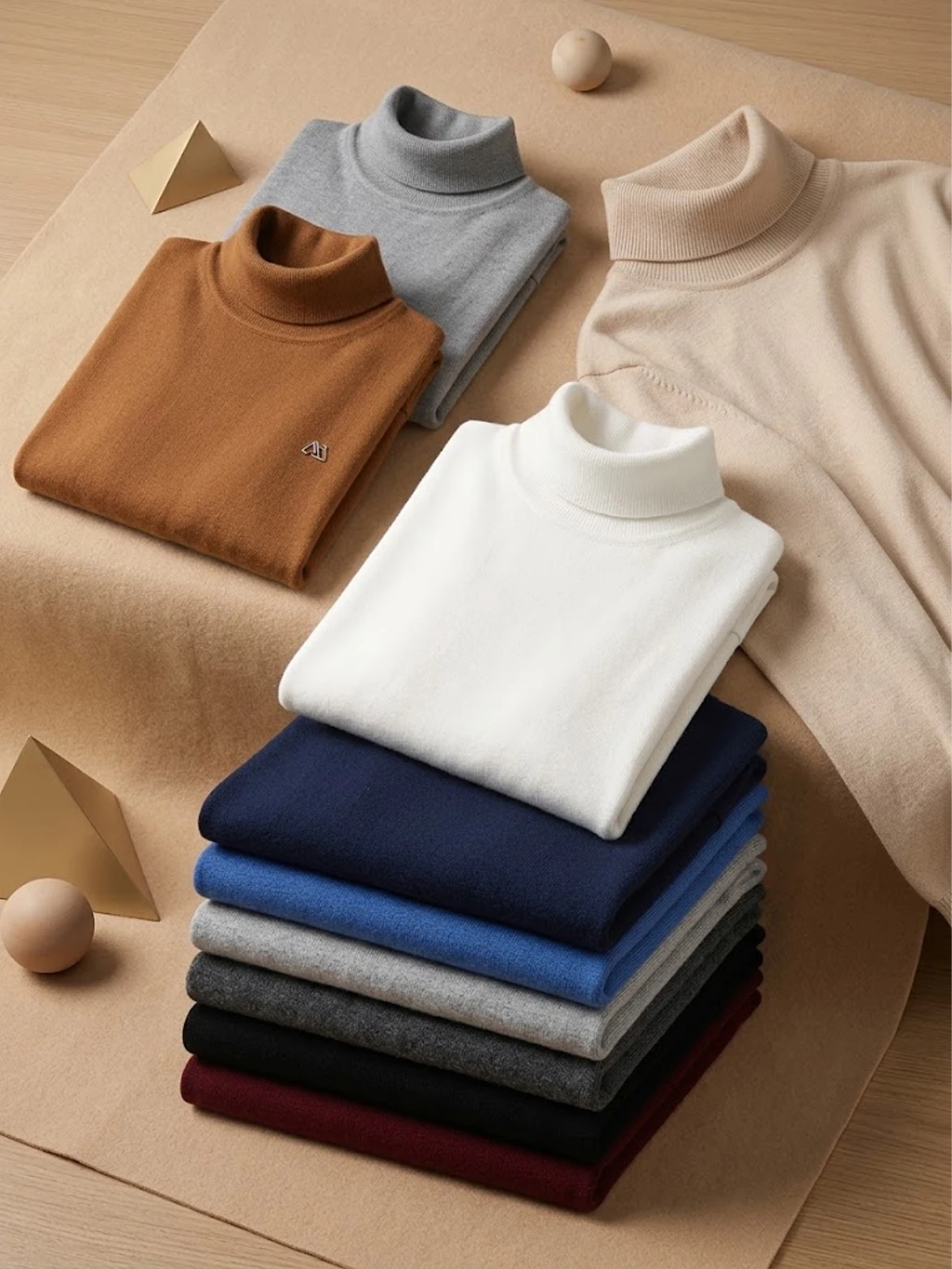 Herren Rollkragenpullover aus Strick, Herbst, lässig, schmal geschnitten, warm, langärmelig, klassische Thermo-Winterkleidung für Herren, Mäntel – Detail 1