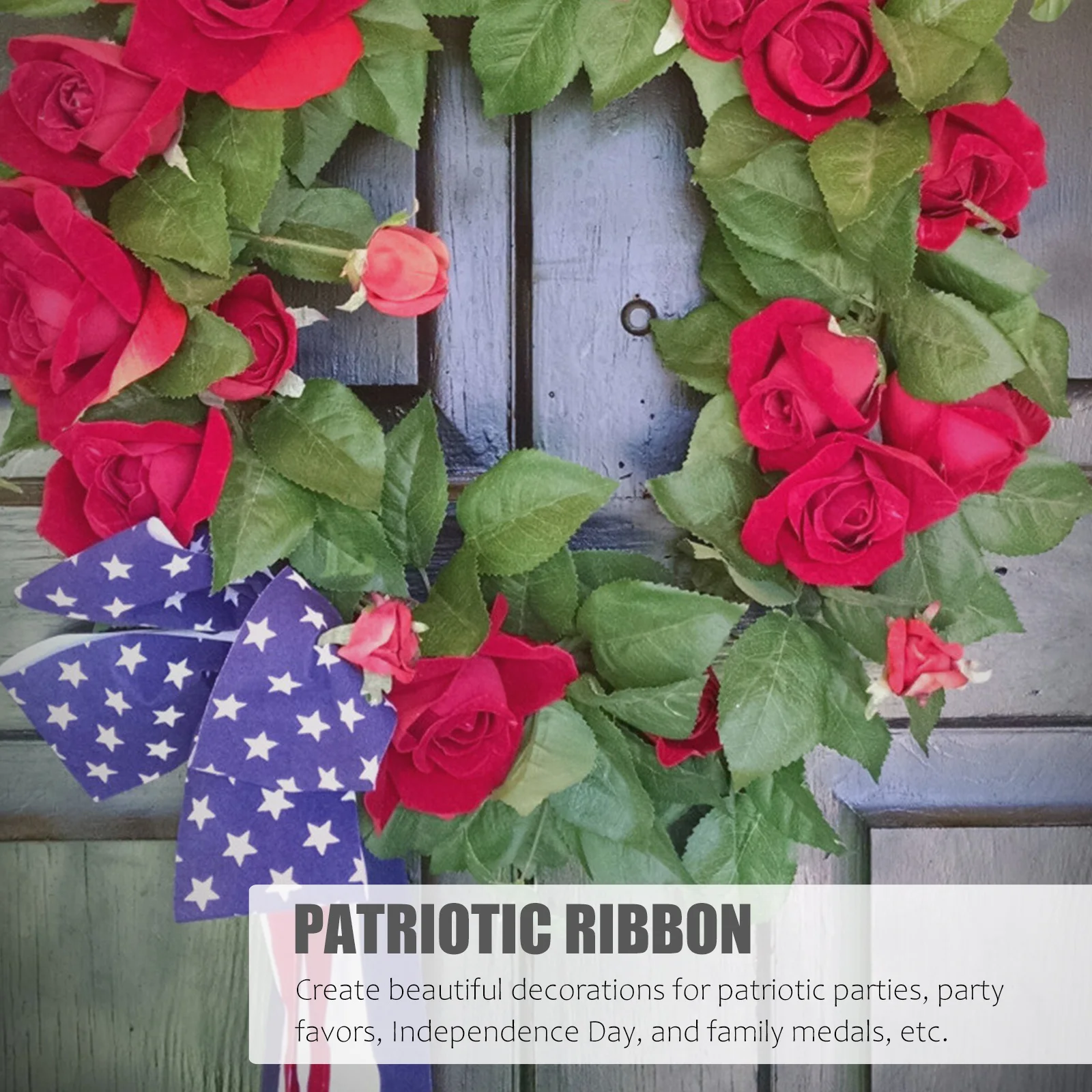 

2 Rolls Linen Stripes Ribbon American Flag Patriotic Striped Ribbon for Independence Day DIY Gift Wrapping Craft Decoration