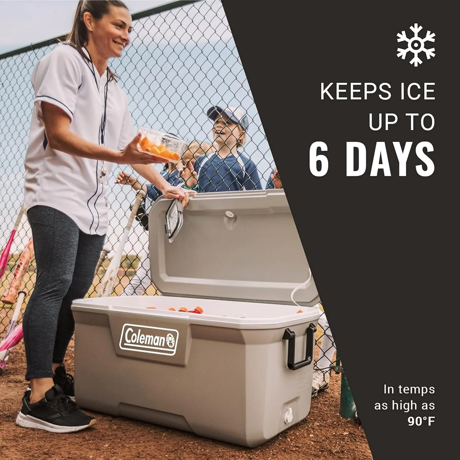 316 Series Insulated Portable Cooler with Heavy Duty Handles, Leak-Proof Outdoor Hard Cooler Keeps Ice for up to 5 Days